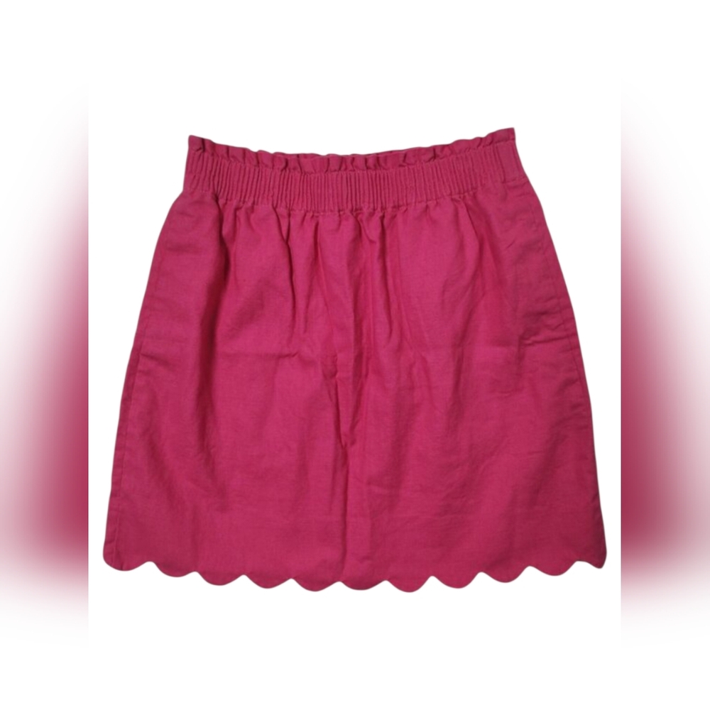 J. Crew Women's Pink Berry Scalloped Sidewalk Skirt Size 2